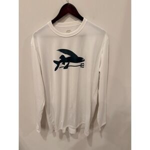 Patagonia Long Sleeve Shirt Mens Large White Flying Fish Graphic Tee